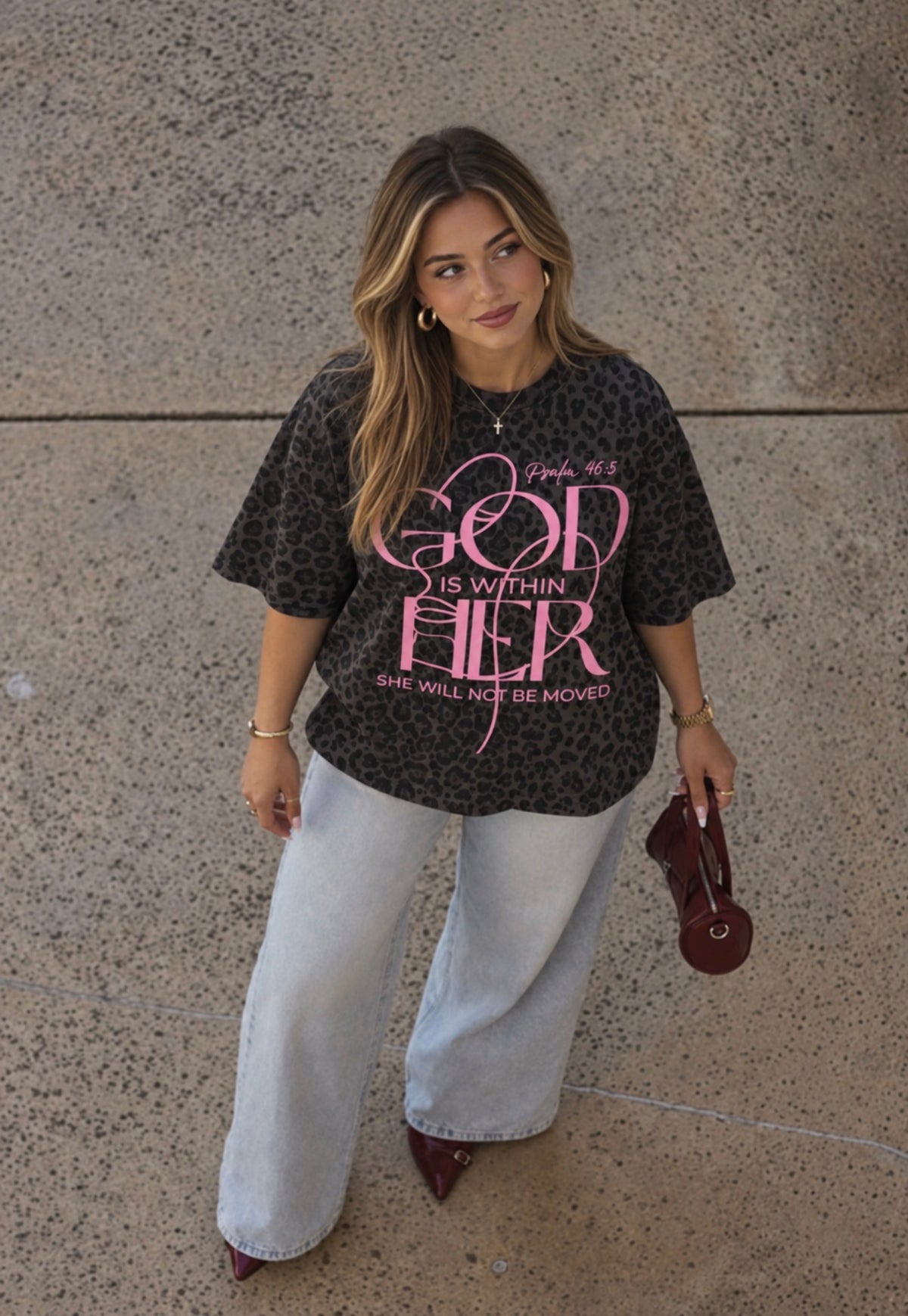 God is Within Her Oversized Boxy T-Shirt