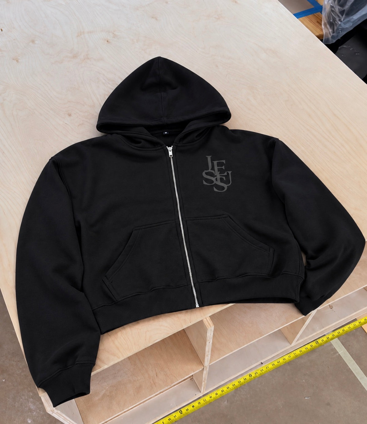Black Zip -Up Hoodie